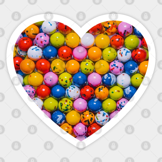 Vintage Jawbreaker Candy Photo Heart Sticker by love-fi